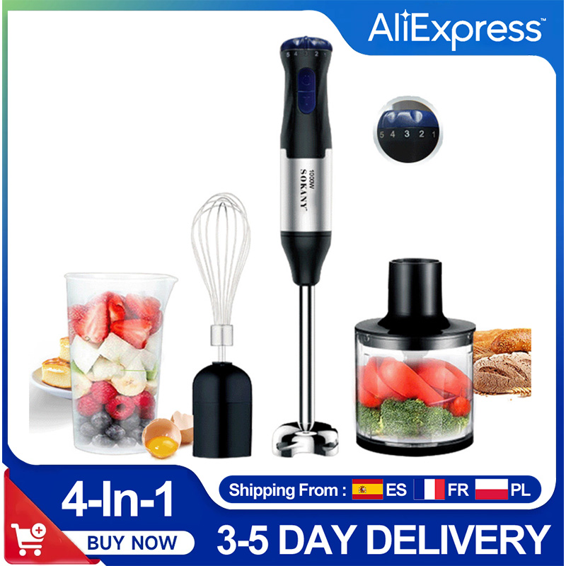 Handhold Blender com aço inoxidável Smoking Suit para cães domésticos, 4 em 1, 1000W, 10000 RPM