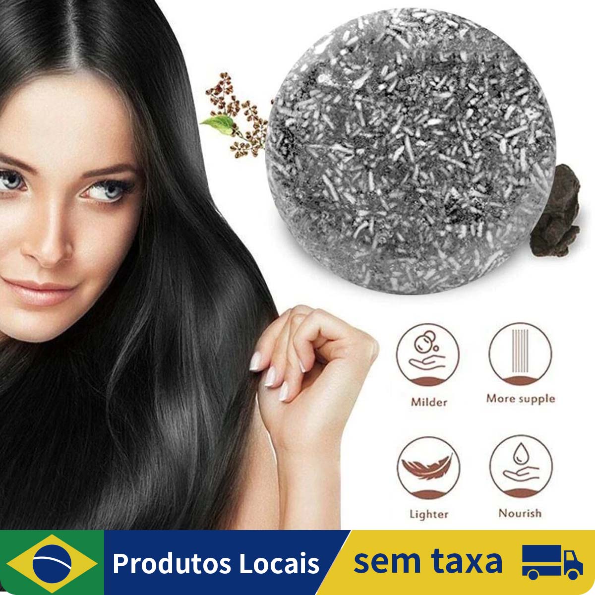 Cabelo branco reparação cor do cabelo condicionador natural gengibre shampoo sabão, anti perda de cabelo, 60g