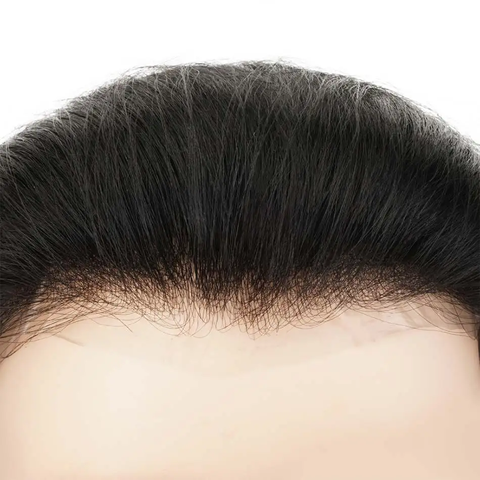 Mặt Trận Nam Toupee Nam Tóc Giả PU Tự Nhiên Dây Cột Tóc Tóc Mảnh Mỏng Da Remy Tóc Hệ Thống Đơn Vị Chân Giả Miếng Dán Cường Lực Giá Rẻ vận Chuyển