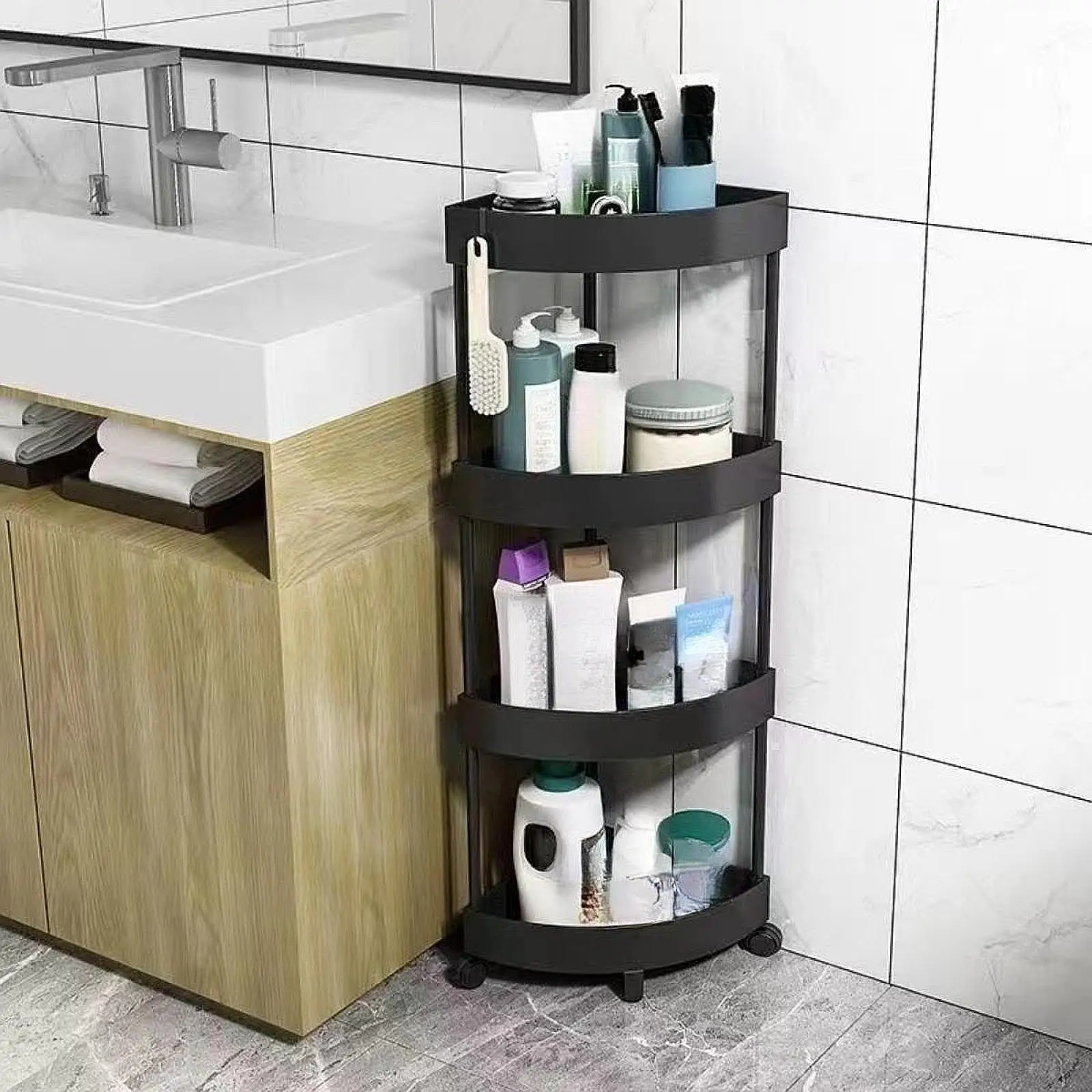 อเนกประสงค์ชั้นวางมุมชั้นชั้นวางมุมชั้นห้องน้ําห้องน้ําRack Gap Multi-Layerห้องครัวRackสําหรับพื้นที่จัดเก็บ