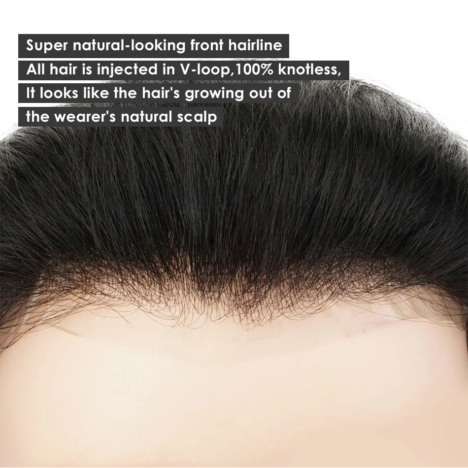 Mặt Trận Nam Toupee Người Tóc Giả Tự Nhiên Dây Cột Tóc 100% Tóc Của Con Người Trước Nam Tóc Giả Full Da Tóc Miếng Bộ Tóc Giả Miễn Phí Vận Chuyển zakya