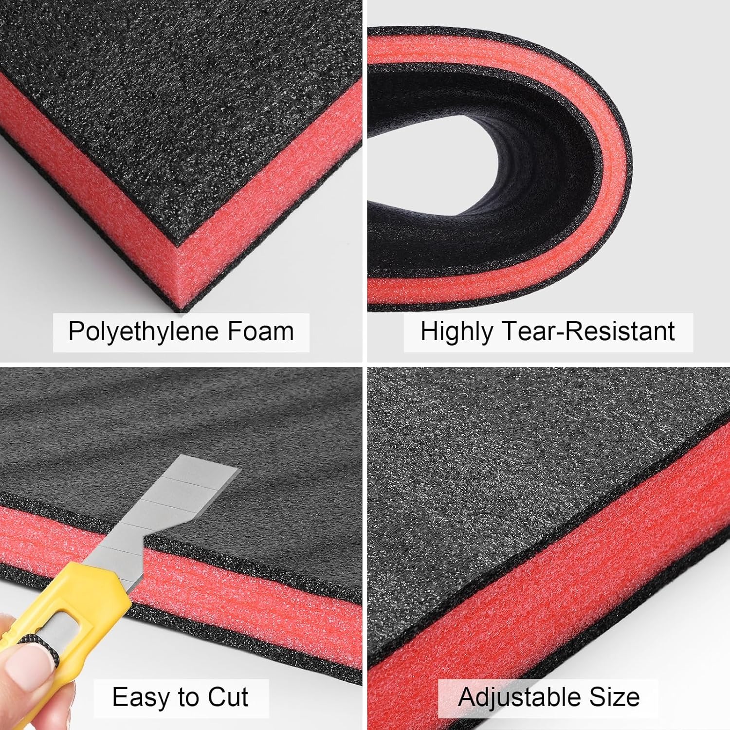 4PCS Tool Box Foam Inserts for Cases Tool Box Liner Storage Tabletop Miniatures Tool Box Camera Case Foam Case Insert Sheet