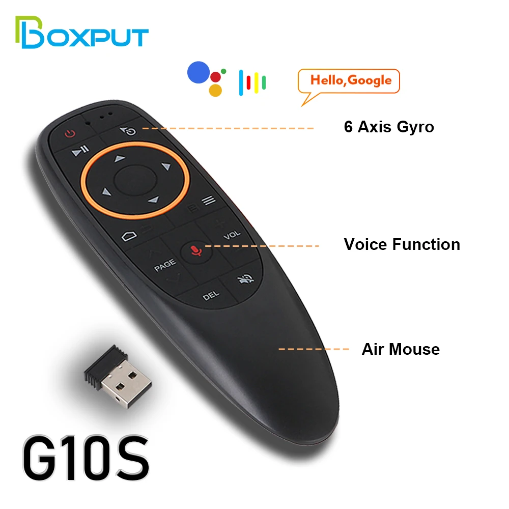 Caliente G10S Air Mouse Control remoto por voz 2,4G inalámbrico IR aprendizaje giroscopio de seis ejes para Android TV Box Smart TV Stick