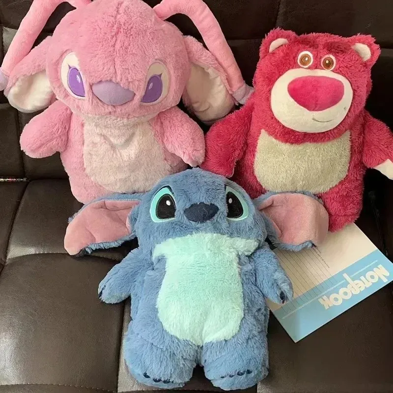 Juguetes calientes Disney Stitch Anime invierno Extra grande felpa botella de agua caliente mujer hogar relleno de agua calentador de manos regalo de vacaciones chica