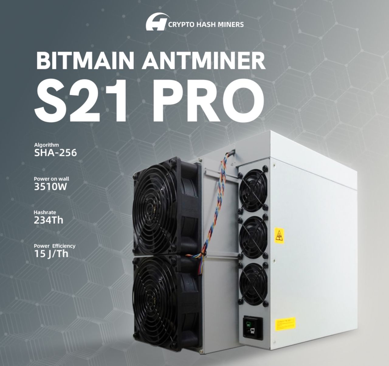 Encomende agora!! Mineiro de Bitmain Antminer S21 Pro 245T 3675W BTC ASIC com unidade de fonte de alimentação