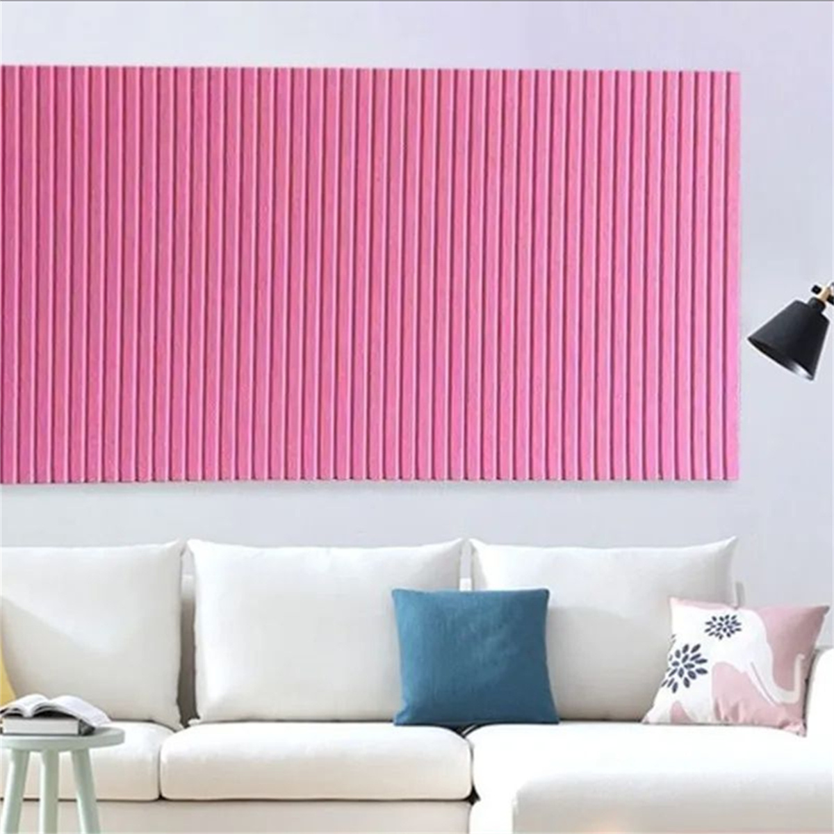 6pcs Felt Wall Stickers Bulletin Board - Artwork Display Board Photo Wall for Living Room, TV Background, Home Office Decor