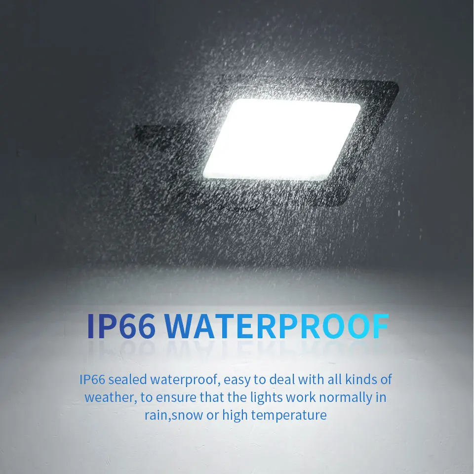 LED PIR Motion Sensor Floodlight โคมไฟติดผนังไฟ LED สีขาวกันน้ํา 100W 50W 30W 20W 10W LED Spotlight กลางแจ้งสําหรับ Garden
