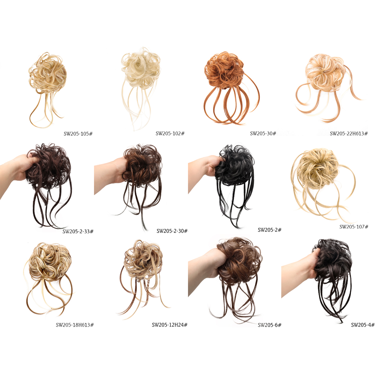 Despenteado Updo cabelo pães, pedaço de cabelo bagunçado, extensões de cabelo, elástico elástico, Scrunchies para cabelo, Chignon sintético