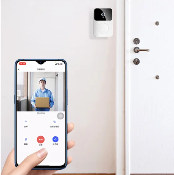 Campainha Interfone Inteligente Camera E Audio Wi-fi Sem Fio - Neverdie Store