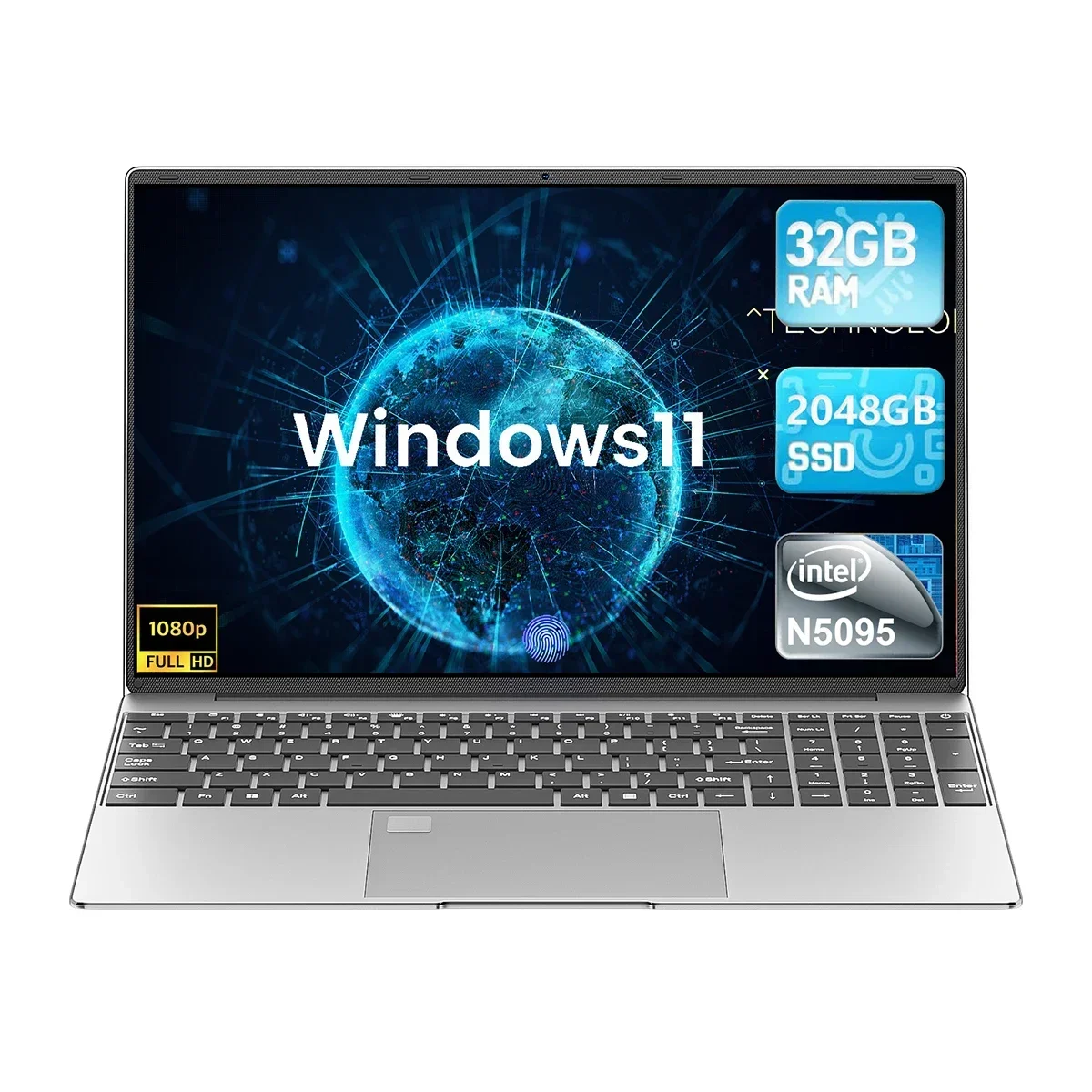 15.6インチコンピュータノートブック32GB Ram DDR4 2TB SSDバックライト付き指紋認証ポータブルラップトップPCゲームインテルUHDグラフィックスHD 480Pピンク