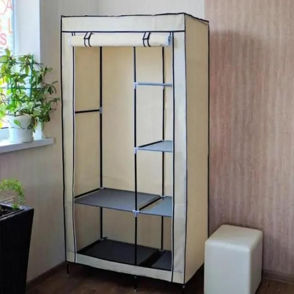 Guarda Roupa Organizador Armário Multiuso Compacto Arara Portatil Cabideiro Dobrável