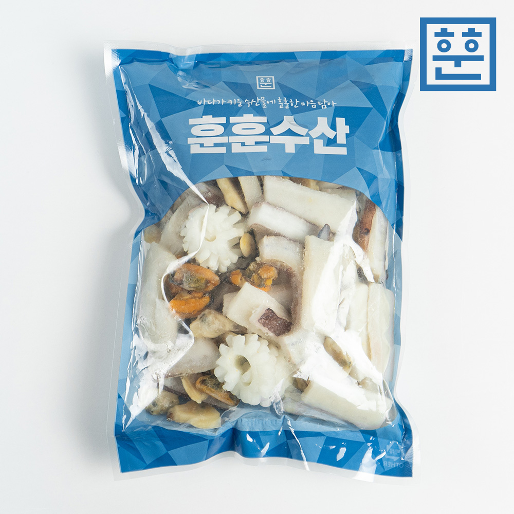 [훈훈수산] 냉동 해물모듬 600g / 완벽 손질 / 새우살/홍합살/바지락살/오징어살