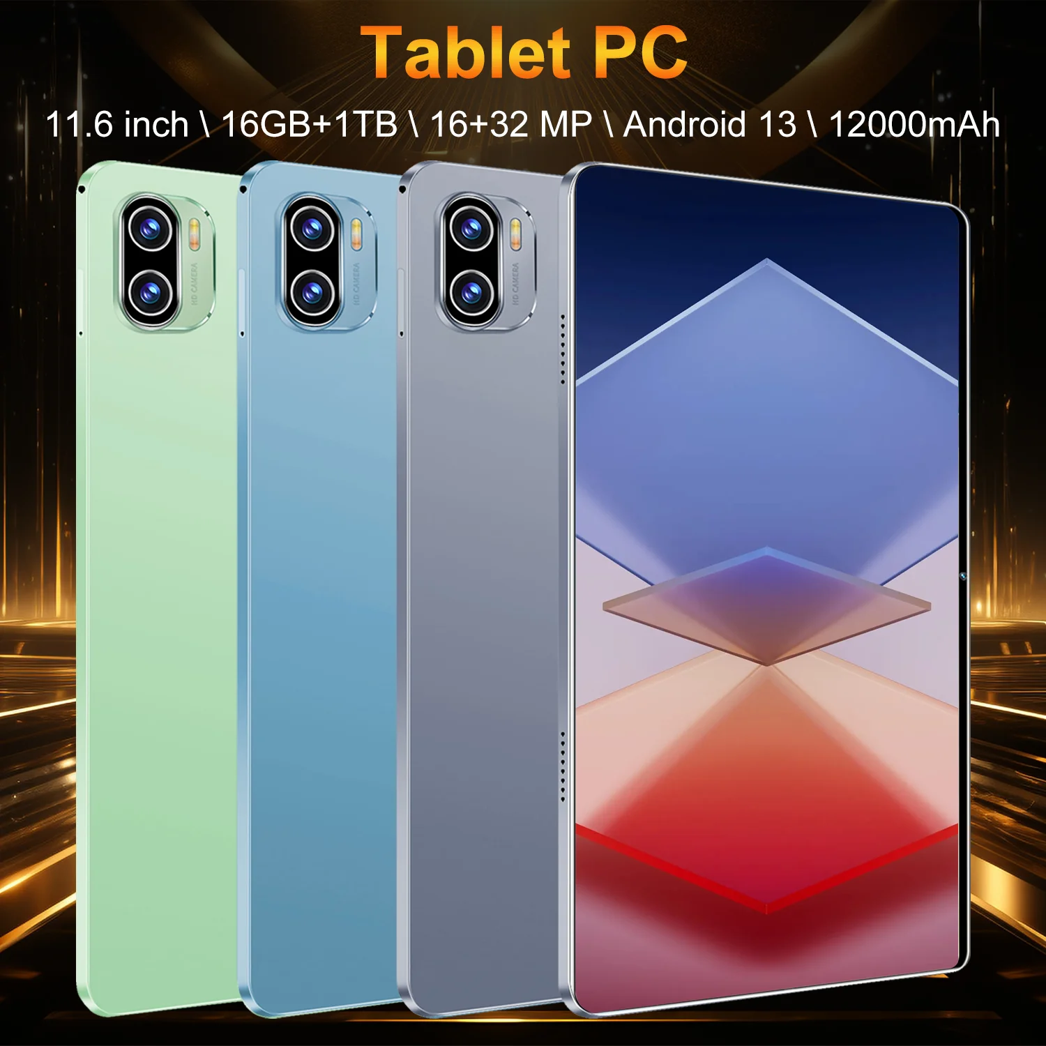 2025 Global Version New 11.6 Inch Android Tablet Android 13 16GB+1TB 10 Core WPS+ 5G WiFi Dual SIM Bluetooth Call Tablet