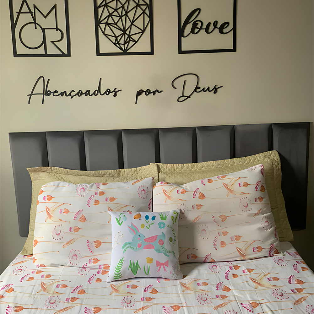 Cabeceira Decorativa Estofada Adesiva Para Cama De Casal Solteiro 1 Peça 45x20cm