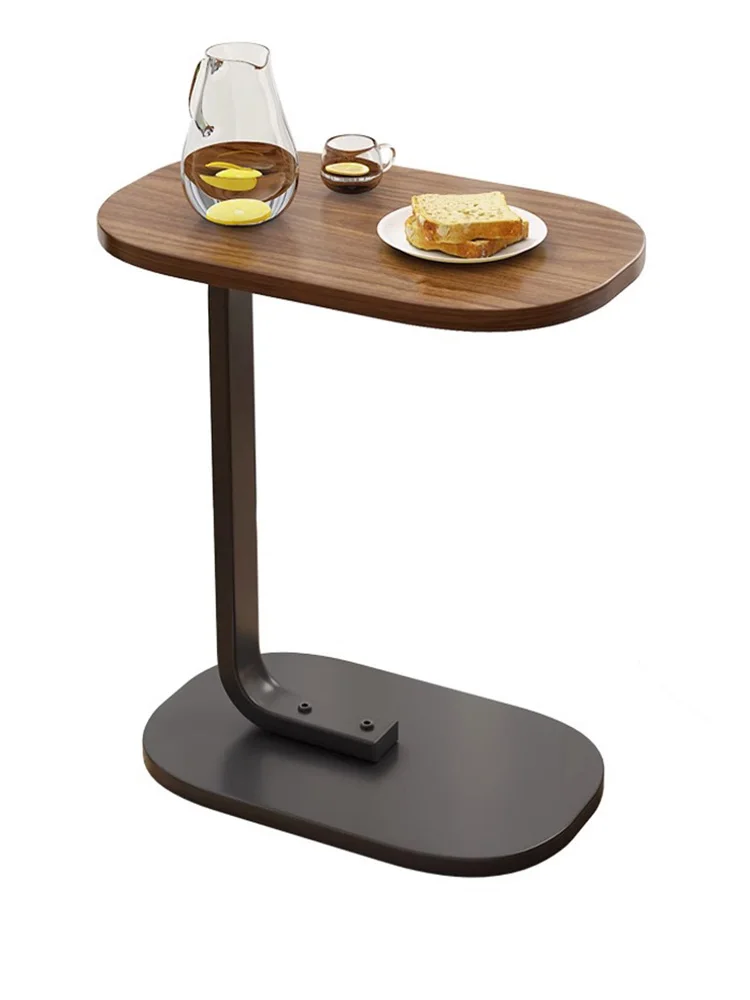Mesa auxiliar para sofá cama, mesa auxiliar nordica en forma de U con tabloide, pequeña mesa auxiliar para todo uso, elegante y moderna