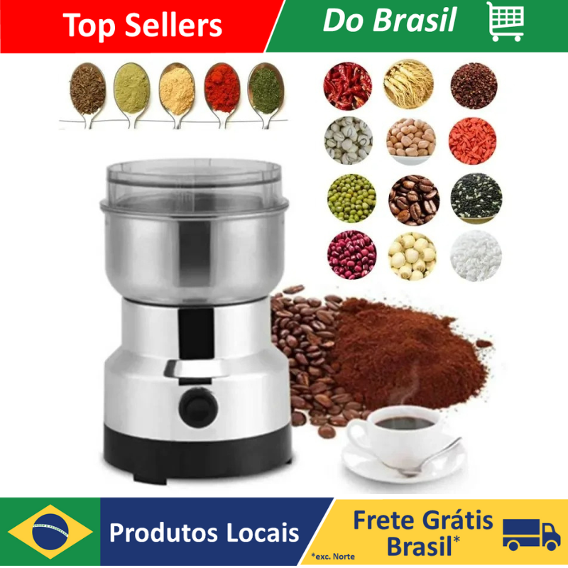 DAFUSHOP Moedor De Café Grãos Sementes Elétrico Automático Gourmet Profissional Em Aço Inox 110v