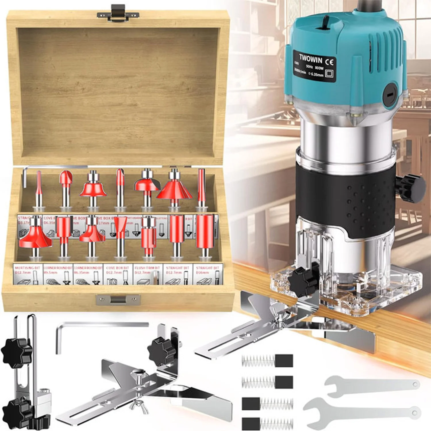 800W Macchina di Taglio Elettrica 30000rpm Lavorazione Del Legno Fresatura Incisione A Mano Bordo Del Legno Router Trimmer Casa FAI DA TE utensili elettrici