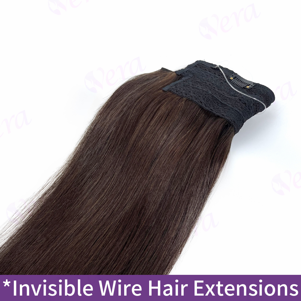 Extensions de Cheveux Humains Longs Bruns Foncés à réinitialisation, Vrais Cheveux Humains, 26 Pouces