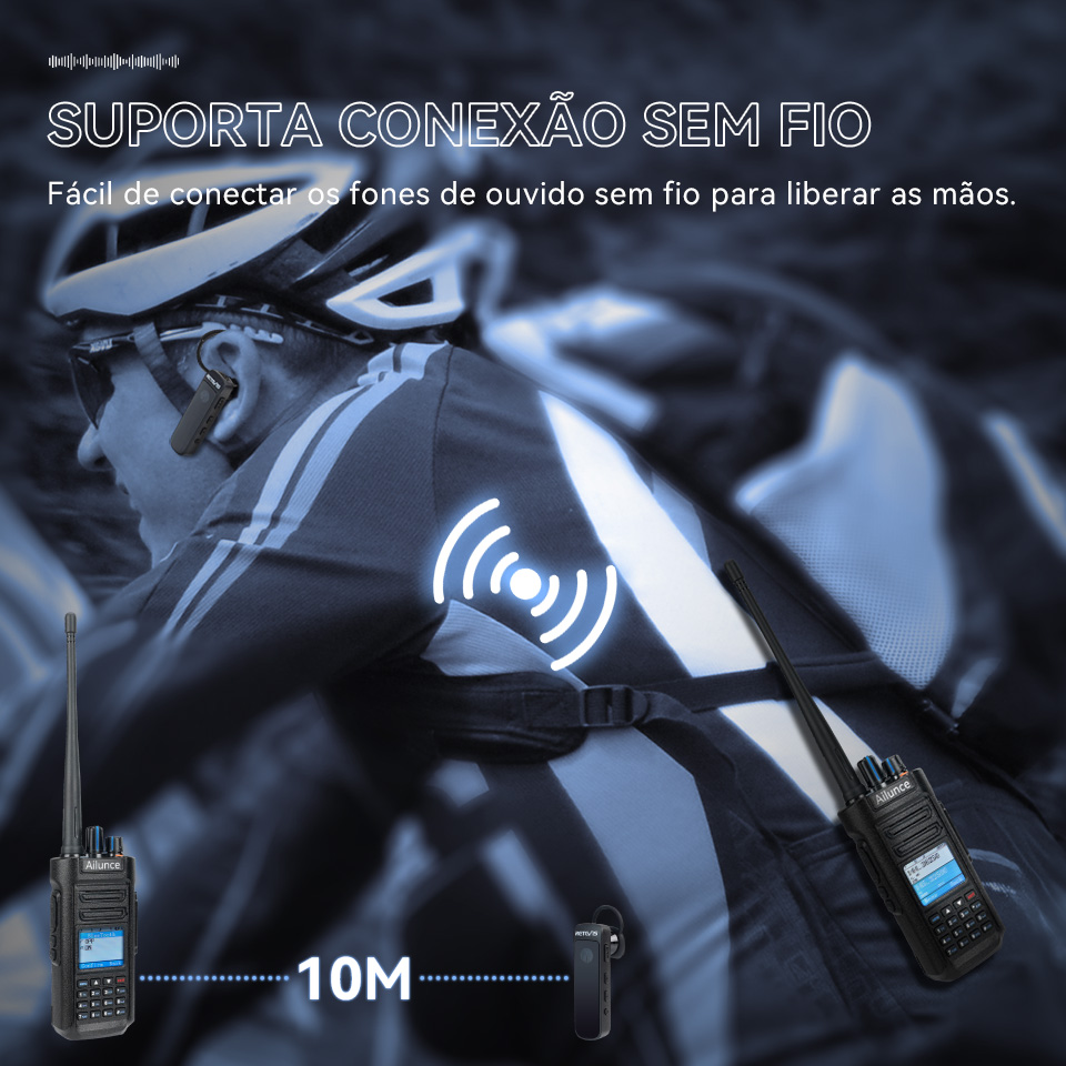 Retevis Ailunce HD2 walkie talkie DMR radio de comunicação longo alcance UHF VHF rádio comunicador profissional radio amador portatil recarregável walkie-talkie caça radioamador IP67 à prova d'água ham radio