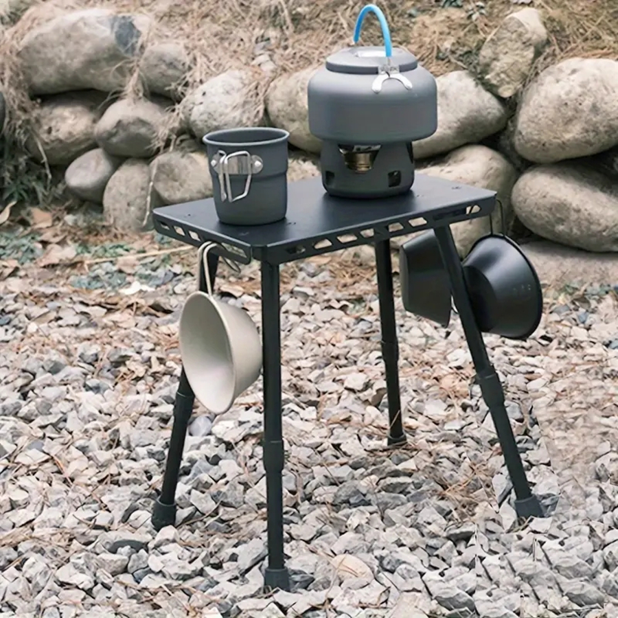 Outdoor Table And Chair Dual-Use Table, Liftable Portable Stool Outdoor Fishing Camping Chair Desk