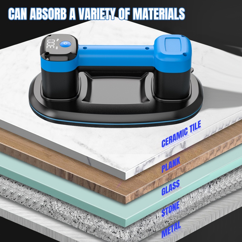 Seeiswork 300KG Elektrische Vacuüm Zuignap 3600mAh Intelligente Display Keramische Tegel Glas Vacuüm Zuignap Lifting Tool