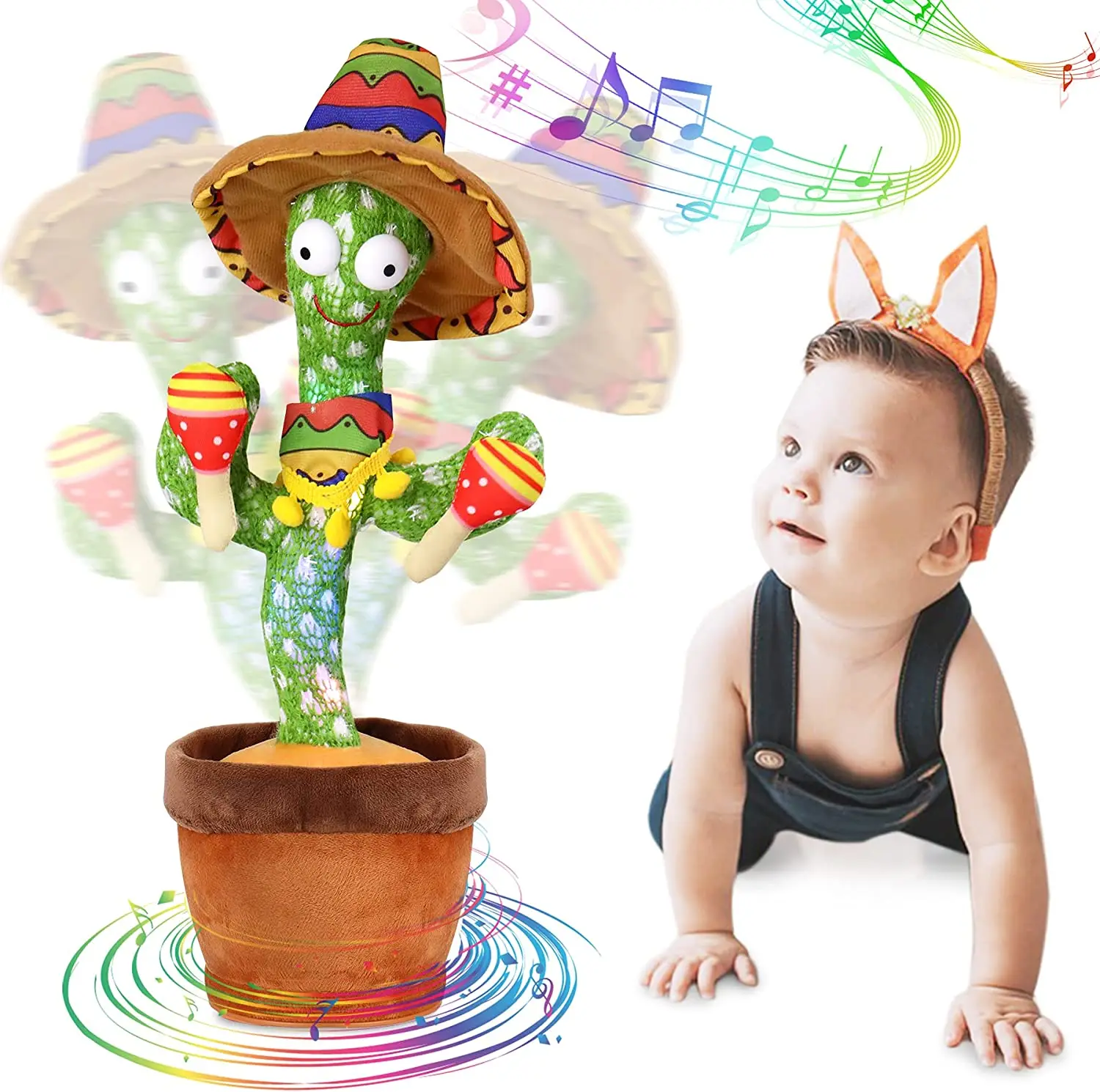 Brinquedo Cacto Dançante Falante Imita c/ Musicas Repete Falas