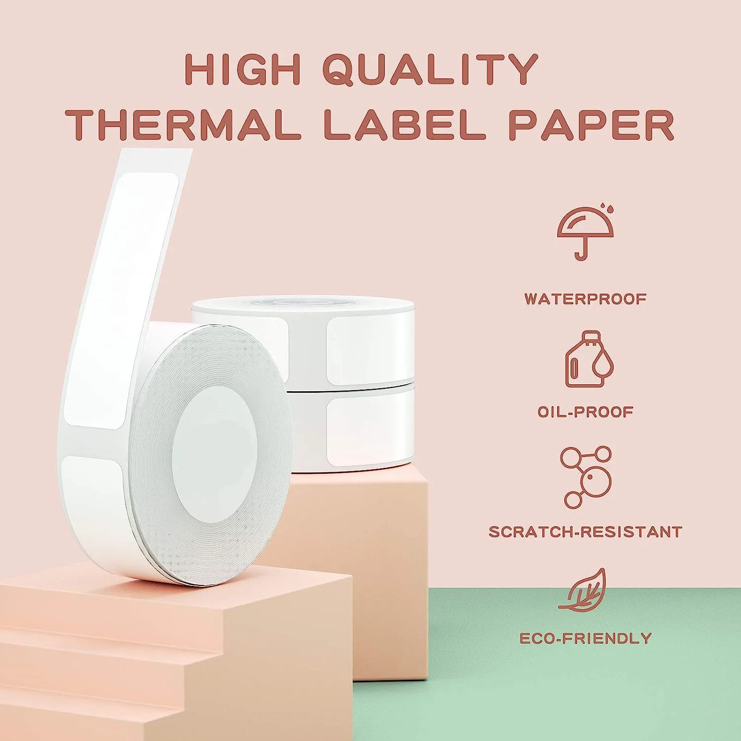 Marklife 12*40mm Thermo-Etikettenaufkleber kompatibel für Marklife P12 P15 M1 für Phomemo D30 Q30 DELI Q2 Etikettierer 160 Stück/Rolle
