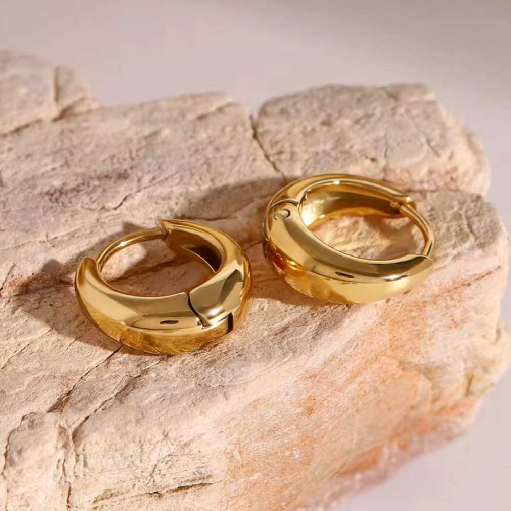 스테인레스 스틸 1 쌍 여성을위한 미니멀리스트 허기 후프 귀걸이 골드 컬러 작은 원형 원형 6/10/12mm 펑크 남여 락 귀걸이