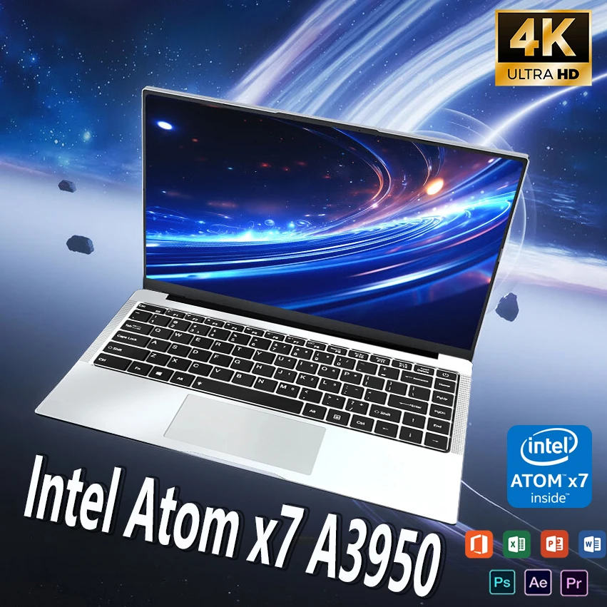 Laptop FUCHU Przenośny Biurowy 14.1" 12GB RAM Intel ATOM X7 A3950 Windows 11 Notebook Do Nauki, Rekreacji i Rozrywki
