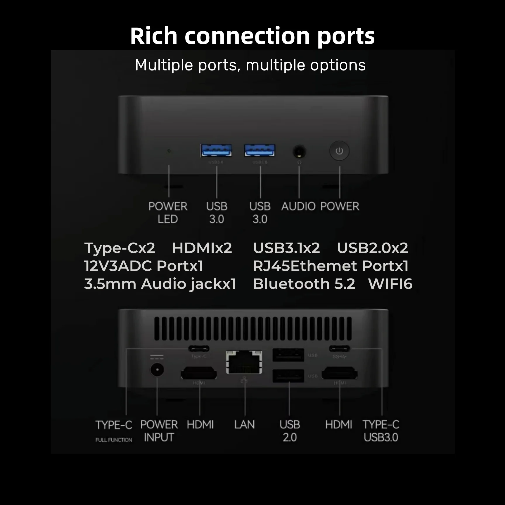 Mini PC Windows 11 Intel Core i9 8950HK 16GB DDR4 512GB 1TB SSD PC Gamer Computer WIFI 6 BT5.2 4K HD Mini PC Desktop portatile