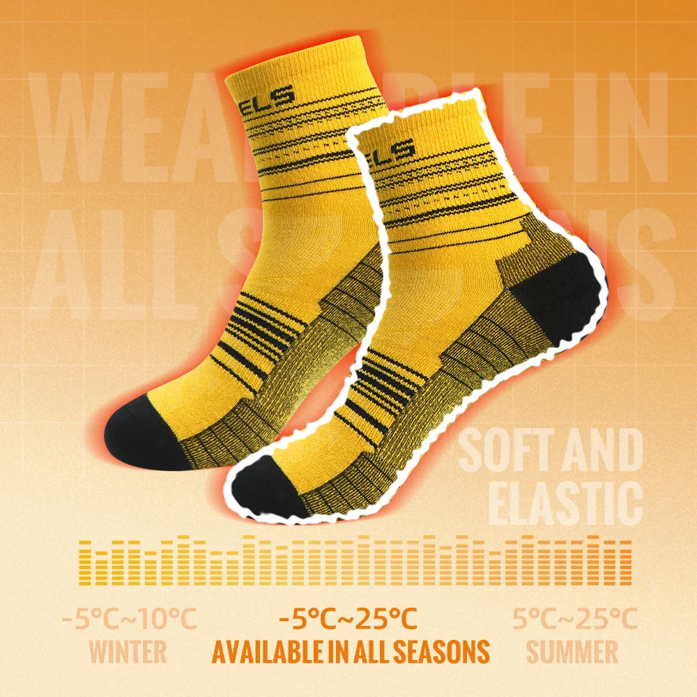 WRELS 1/3Pairs Merino Wool Running Socks Compression Support Thick Cushion Wool Socks For Running Hiking Moisture Wicking Socks