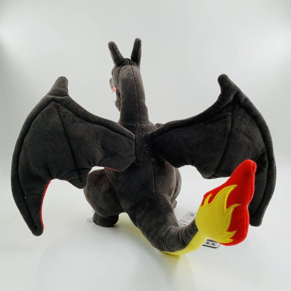 Glanzende vuurspuwende dinosaurus knuffel 32 cm gevulde pop, verzamelbare cartoon jongens en meisjes cadeau, grijs