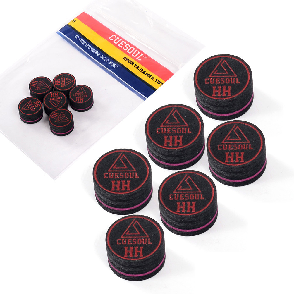 CUESOUL 6 Stück/Set 14 mm gebackene Schweine-Wildleder-Billard-Snooker-Queue-Spitze und Pool-Queue-Spitze