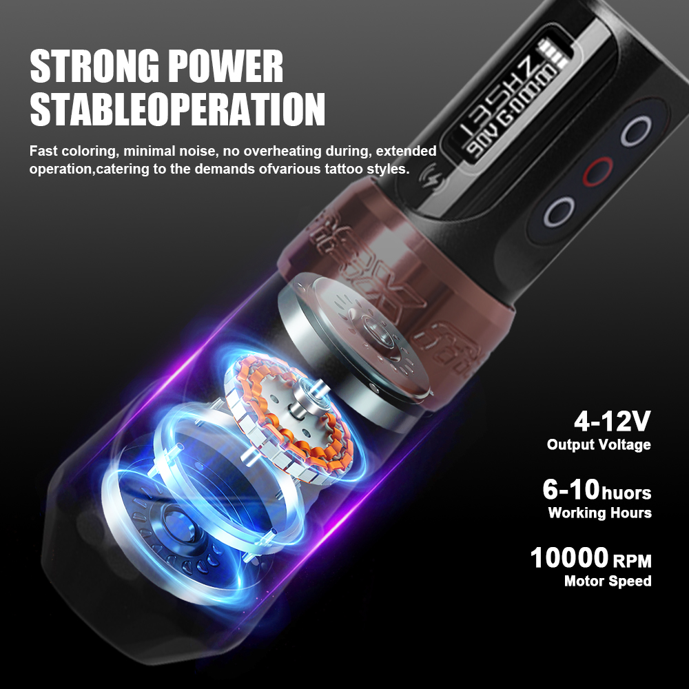 YILONG MAX タトゥーマシンカートリッジペン 2400mAh 大容量バッテリーコアレスモーターペンマシンタトゥーアーティスト用
