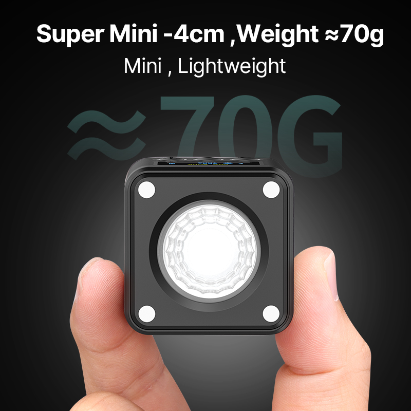 Luz de vídeo Ulanzi L2 RGB Mini COB 360 ° Luz magnética a todo color con difusor para cámara DSLR Lightning Photography Vlog Live