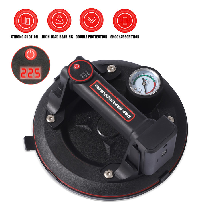 8 inch elektrische vacuümzuignaplifter 200 kg draagvermogen zware draagbare glaslifter bewegende grote granieten tegelgereedschappen