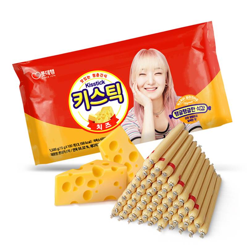 (히밥x롯데햄)키스틱 체다치즈맛15gx100개
