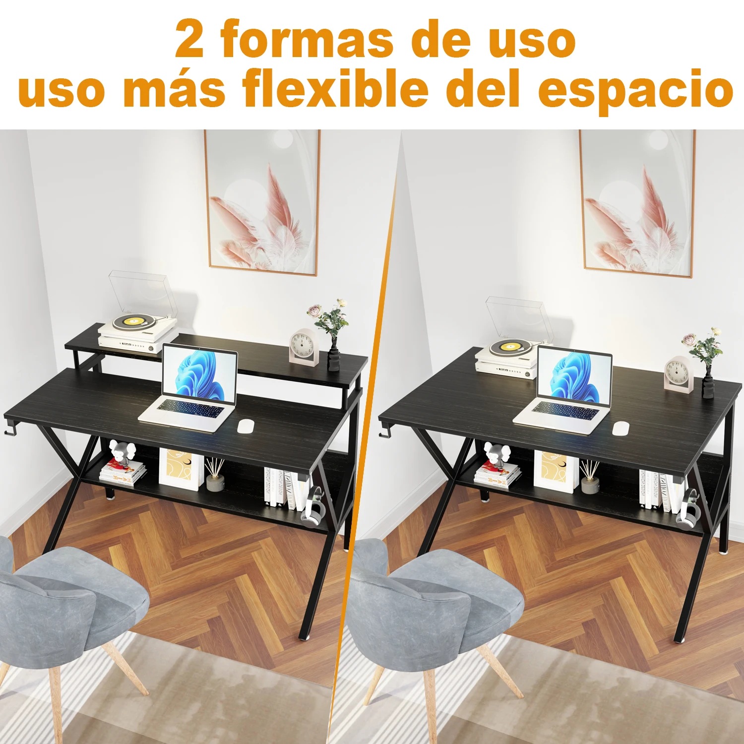 2 Capas Escritorio Para Computadora Mesas Laterales 100cm Mesas De Reunión Escritorio Para Computadora Mesas Lateral