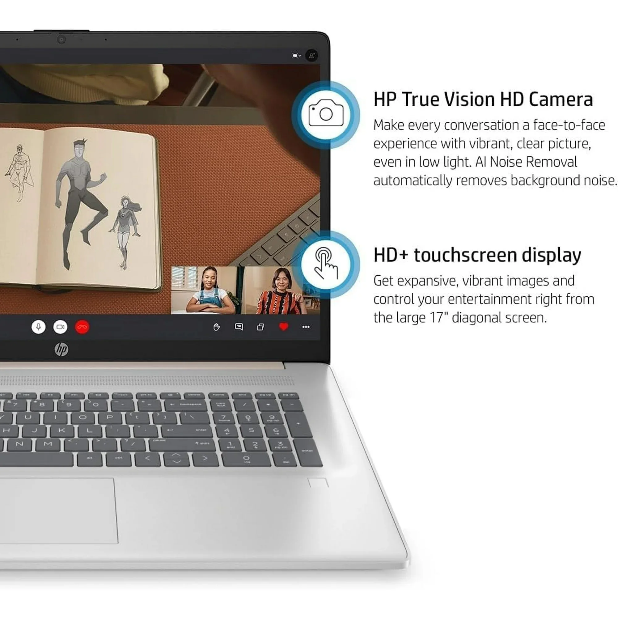 HP 17.3" HD+Touchscreen Laptop,Intel Core i7-1355U,64GB,2TB SSD,Backlit Keyboard,Fingerprint,Windows 11 Home