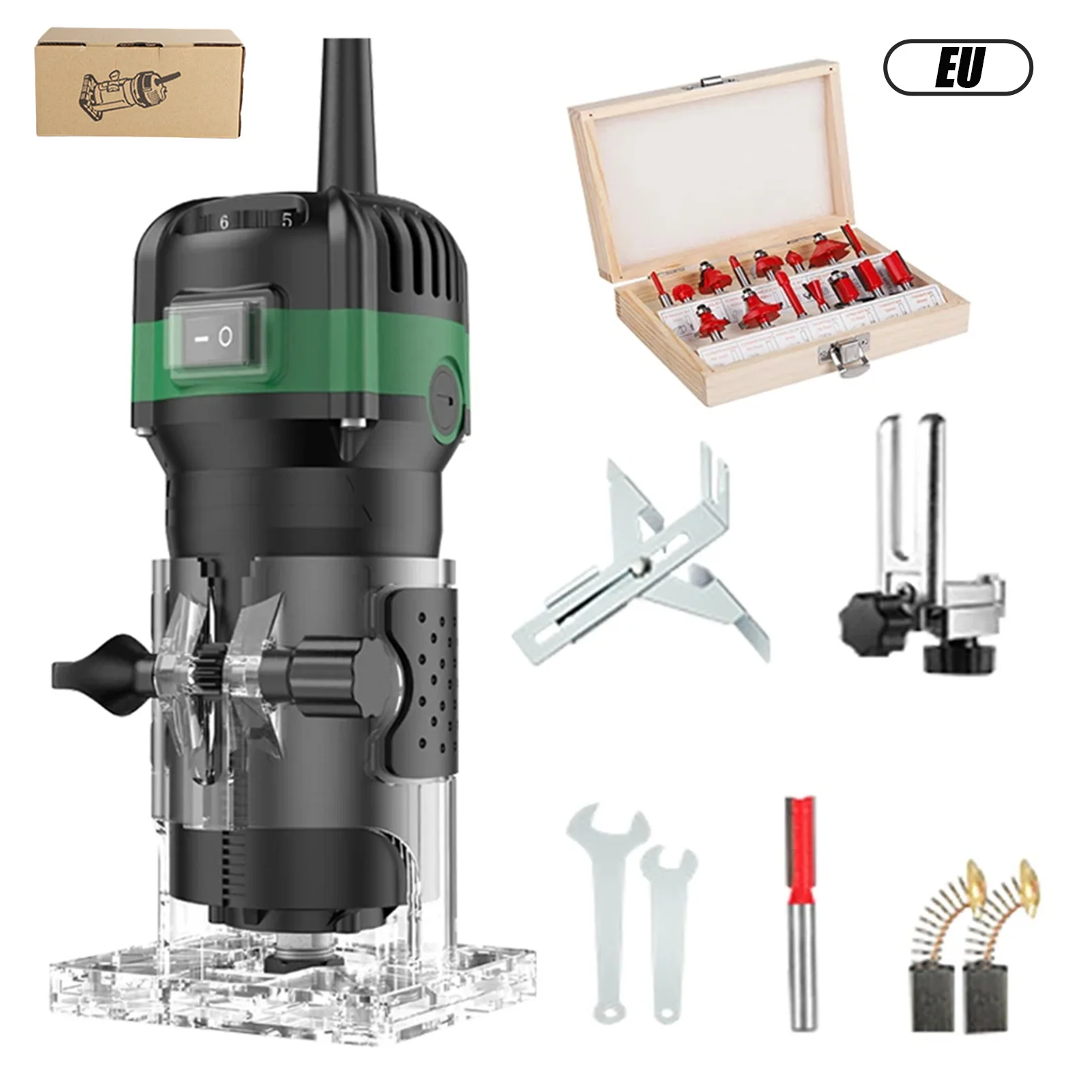 800W 6 vitesses électrique Machine de découpage 33000 tr/min travail du bois fraisage gravure main bois bord routeur tondeuse maison bricolage outils électriques