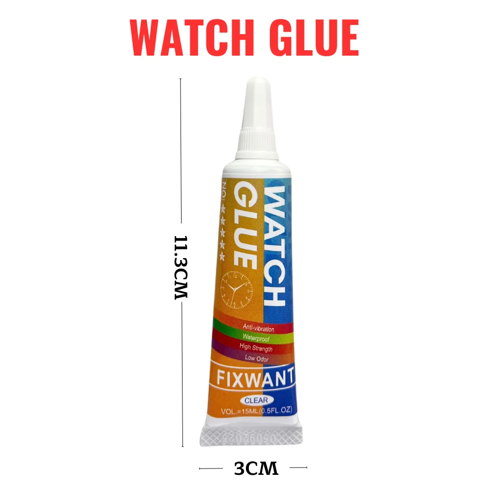 FIXWANT 15ml Colla per riparazione schermo in vetro trasparente Colla speciale per orologi con intarsio di gioielli fai-da-te morbida e impermeabile