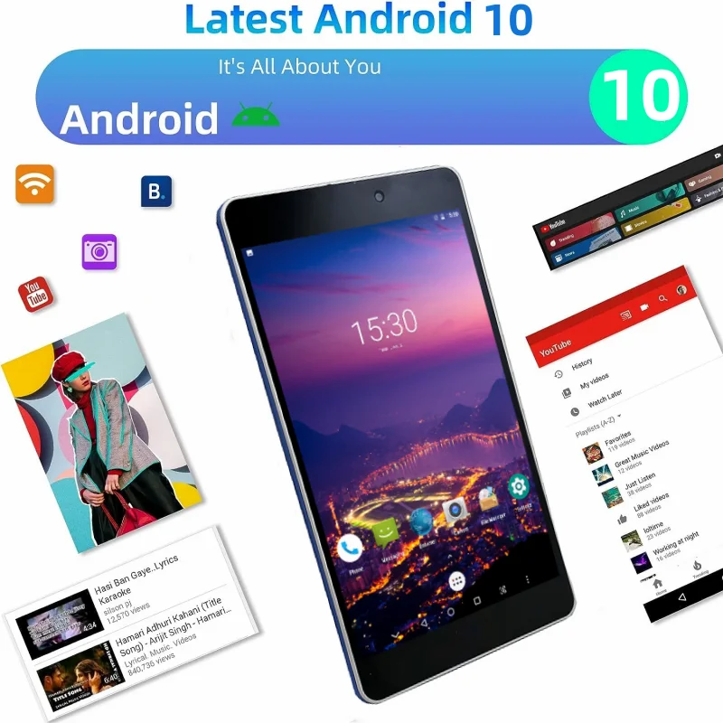 1920x1200 Pixels 8” Android 10 Tablet 3GB RAM 32GB ROM 10-Core MTK6797 4G Phone Call Dual SIM Card WIFI Support GPS Bluetooth