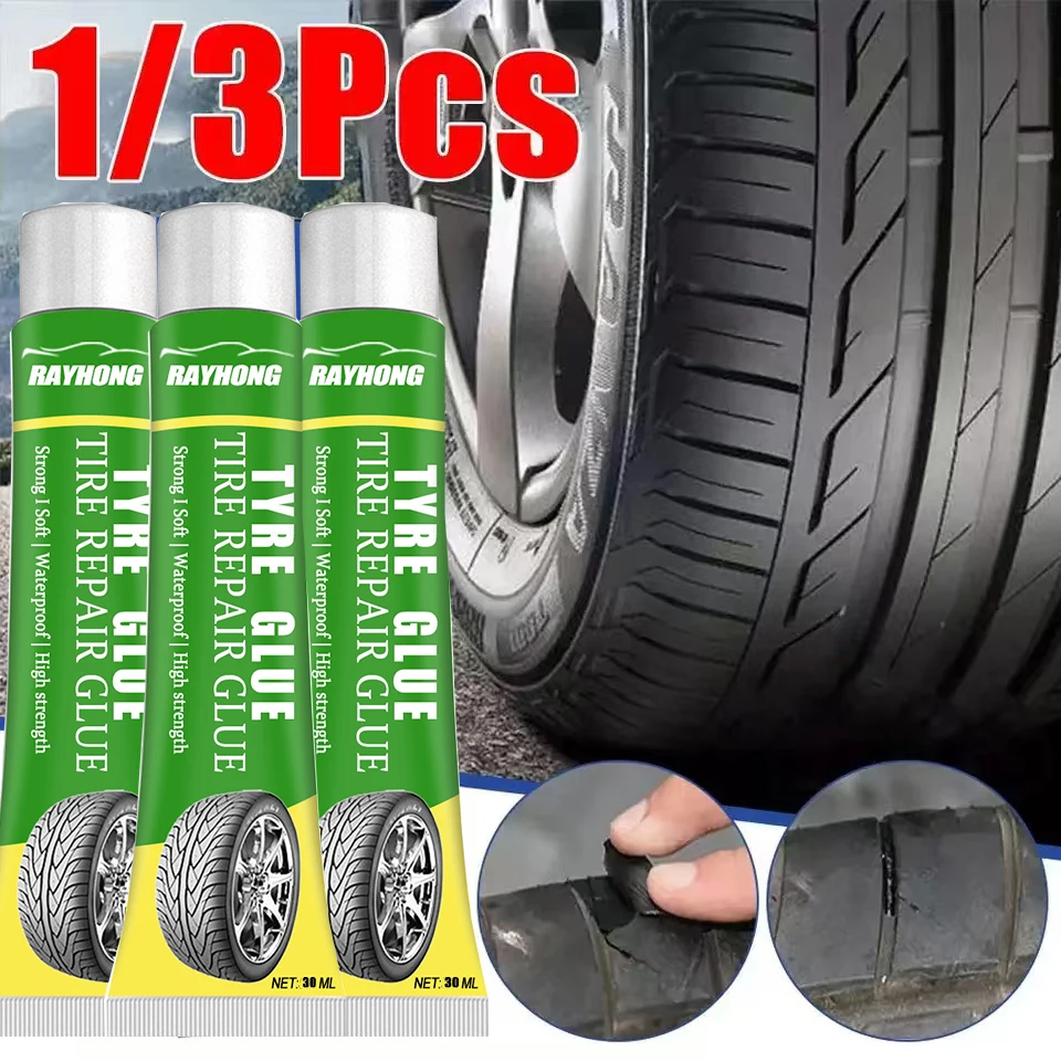 Pegamento de goma fuerte líquido instantáneo para reparación de neumáticos negro, pegamento adhesivo no corrosivo de goma resistente al desgaste, herramientas fuertes instantáneas para coche