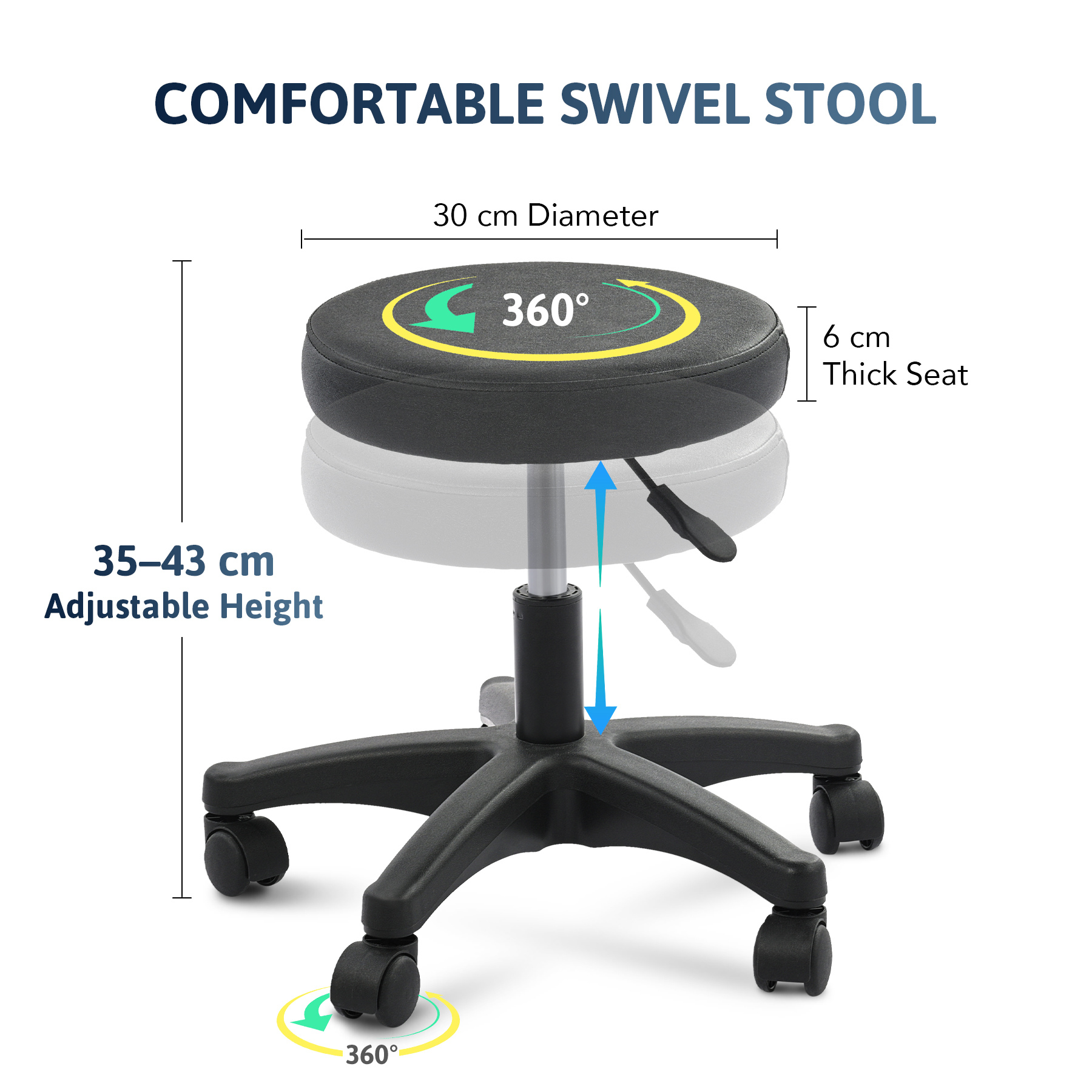 VONLUCE Massage Bed Chair with Stool Adjustable Beauty Spa Table Salon Parlour