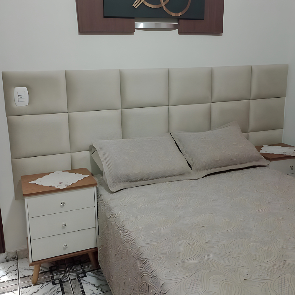 Cabeceira Estofada Decorativa Adesiva Autocolante - 1 PEÇA de 40x30 cm