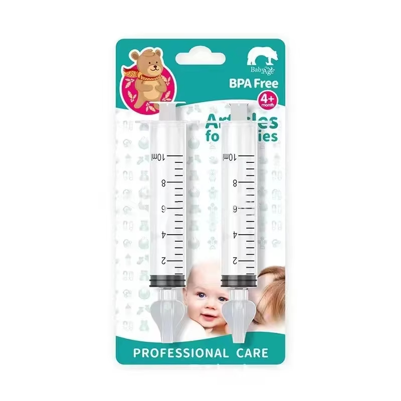 Nettoyeur de nez pour bébé, 2 pièces, rondelle nasale, Tube à aiguille, aspirateur Nasal pour nourrissons de 10ML, seringue de nettoyage, outils de soins pour bébé
