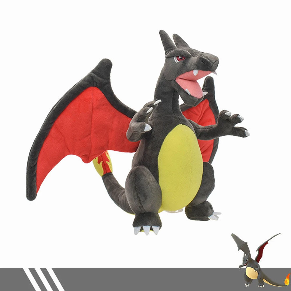 Shiny Fire-Breathing Dinosaur Plush Toy 32cm Stuffed Doll, Collectible Cartoon Boys and Girls Gift, Gray