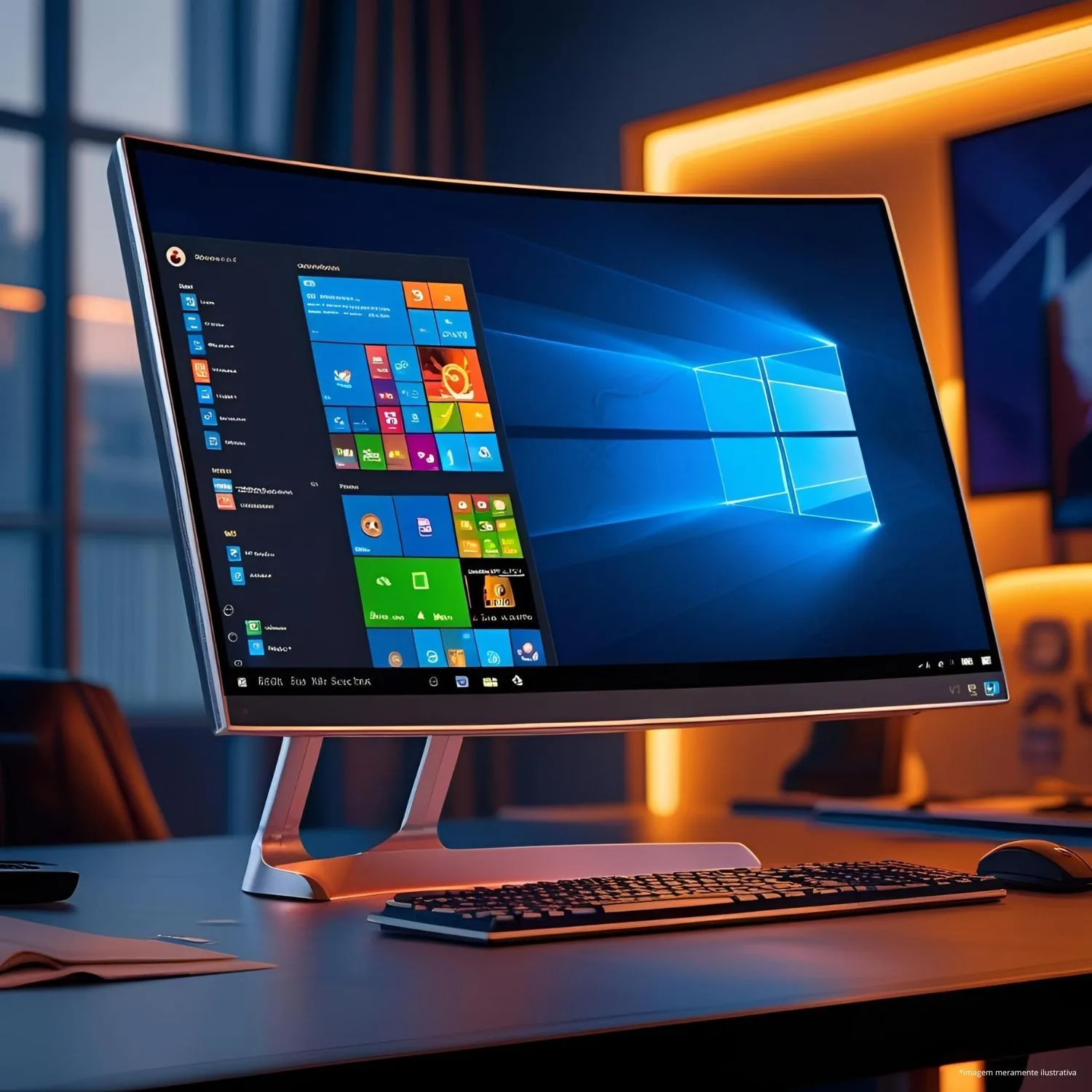 Computador All In One Curvo Full HD VA 32" 75Hz 5ms Intel Core i7 7700HQ 512GB SSD 16GB RAM DDR3 Com Alto Falantes e Rede 5GHz