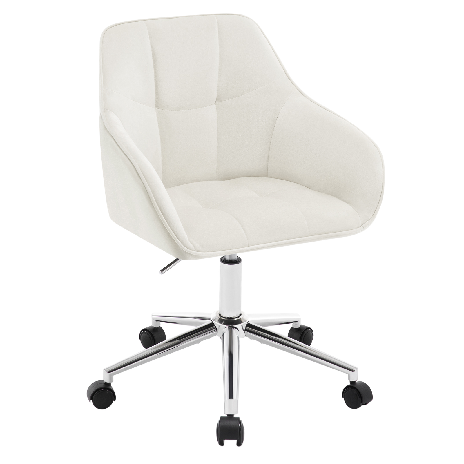 WOLTU 1PC Sedia da ufficio in velluto Scrivania girevole Sedia per computer Sedia per trucco regolabile in altezza con braccioli per camera da letto Soggiorno