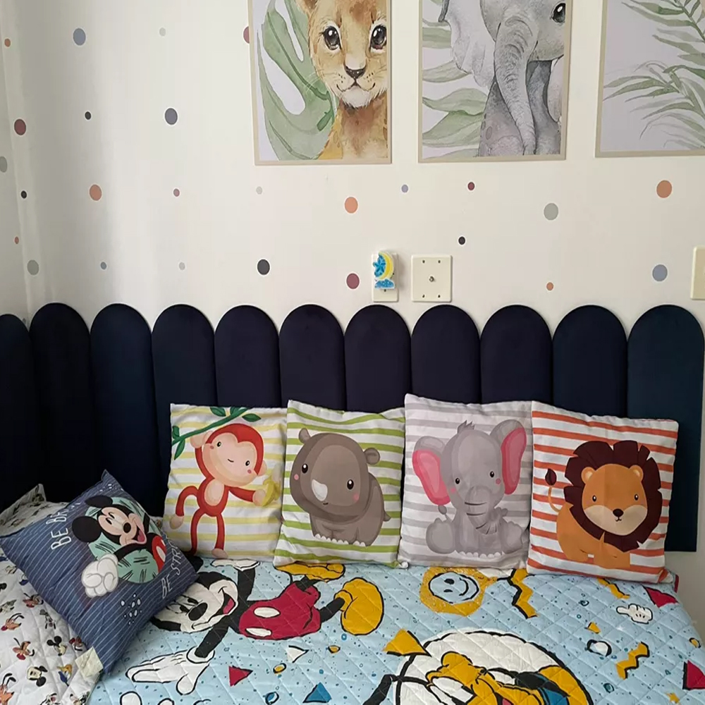 Cabeceira Adesiva Decorativa Nuvem Modulada Para Cama De Solteiro Casal 1 Módulo